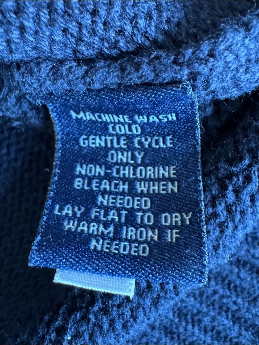 Chaps Navy Blue 100% Cotton Zip Front Sweater Vest Size Large - Picture 9 of 9